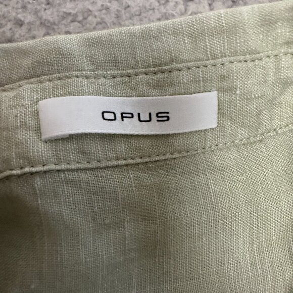 OPUS Linen Button Shirt Germany Sage Green Oversized High Quality - Picture 4 of 16